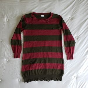 FREDDY KRUEGER Classic Nightmare On Elm Street Striped Sweater (XL) Red/Green